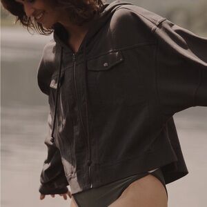 Daily Practice Anthropologie Cropped Hooded Jacket Hoodie